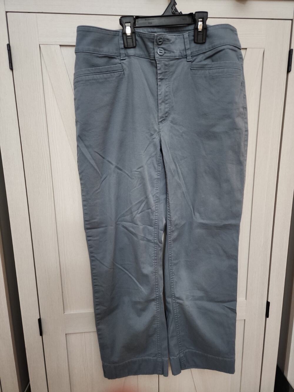LOFT Outlet Women's Modern Chino Crop Blue Pants Size 6